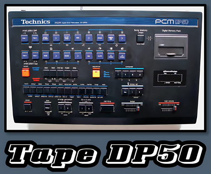 A TapeDP50 recorder with the words 'tape up 50'.