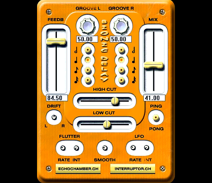 A picture of an orange mixer with Bionicdelay buttons on it.