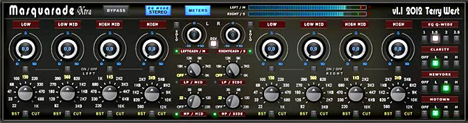 A screen shot of a Masquarade music mixer.