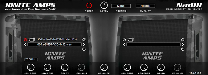 NadIR plugin interface screenshot