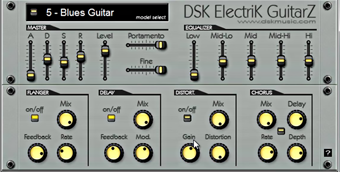 DSK ElectriK GuitarZ plugin interface