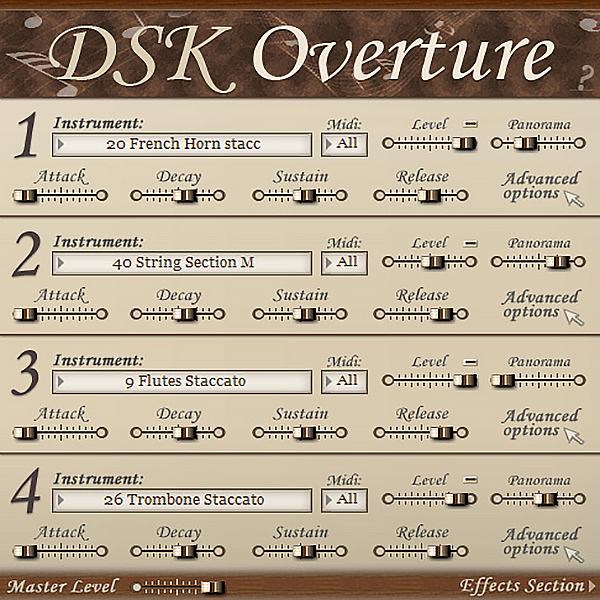 DSK-Overture plugin interface screenshot