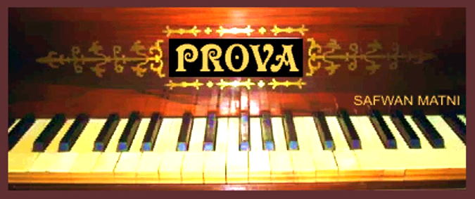 A piano with the word Prova inscribed on it.