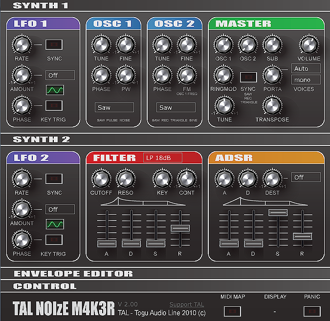 TAL-NoiseMaker plugin interface
