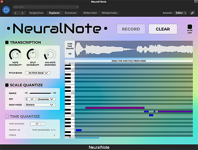 NeuralNote plugin interface