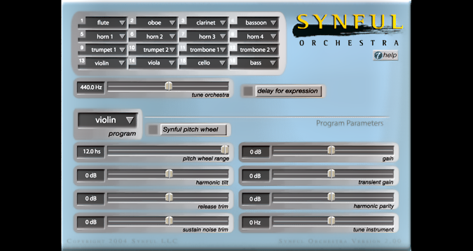 Synful Orchestra plugin interface