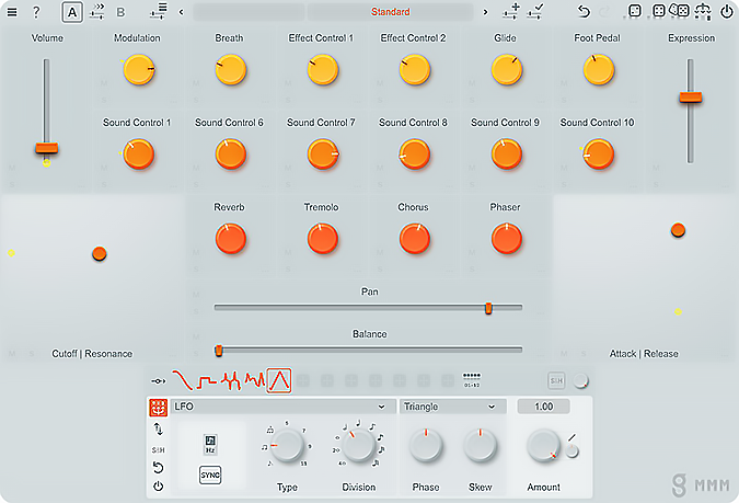 Magic Midi Modulator (MMM) plugin interface