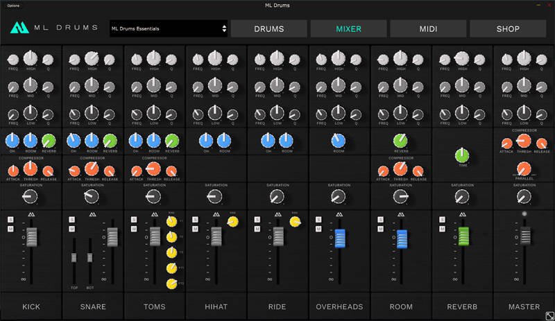 ML Drums Free by ML Sound Lab GUI