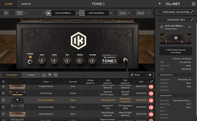 Amplitube Tonex CS plugin interface screenshot