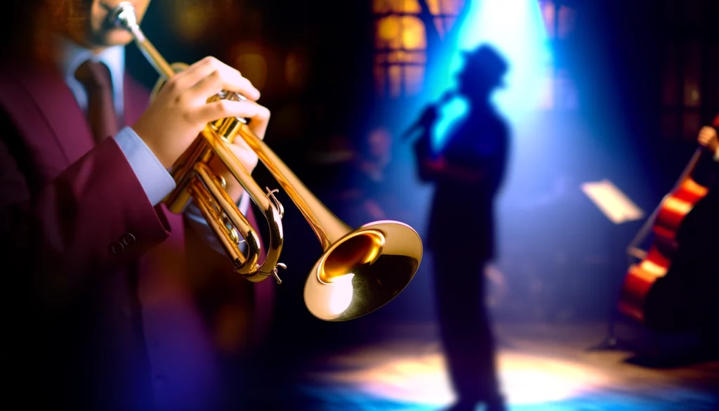 a person playing a jazz trumpet