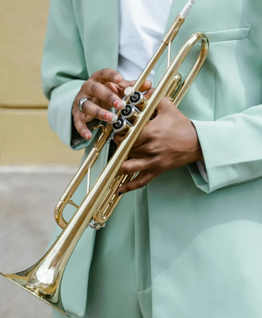 a person holding a trumpet