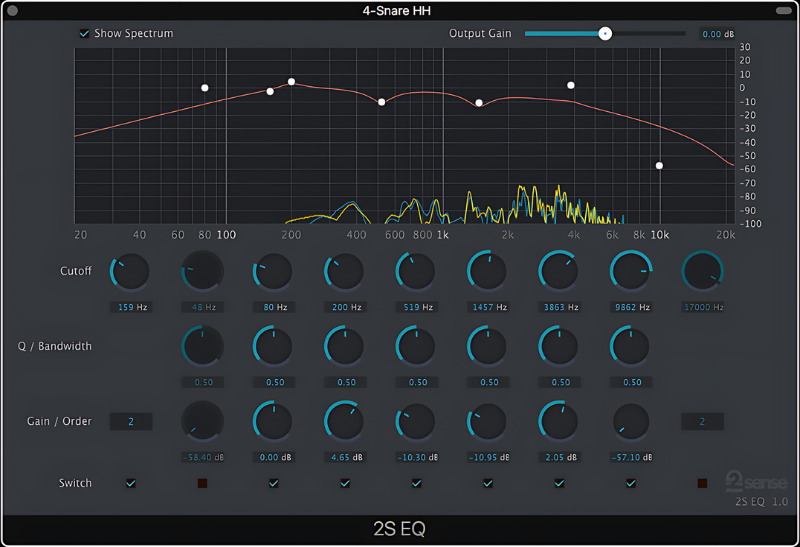 2S EQ by 2nd Sense Audio GUI-10 Best Free EQ VST Plugins