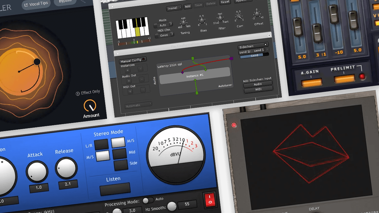 5 Best Free Vocal VST Plugins GUI of the 5 plugins