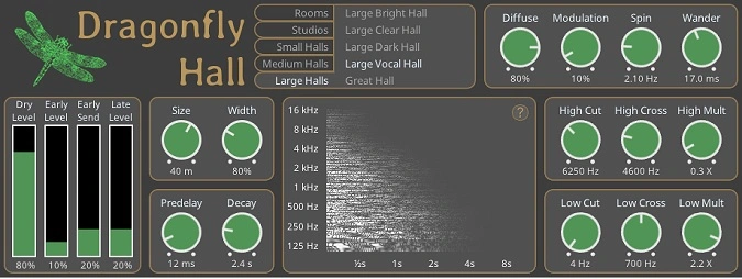 Dragonfly Hall Reverb by Michael Willis GUI