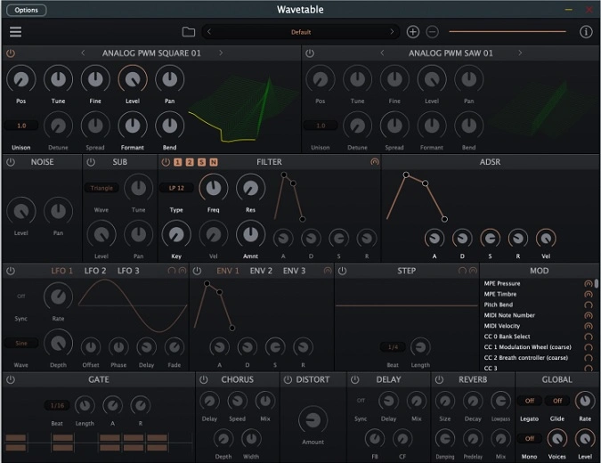 Wavetable by SocaLabs GUI