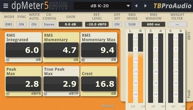 dpMeter 5 by TBProAudio GUI